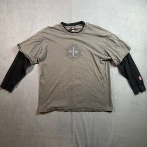 Vintage West Coast Choppers T Shirt Mens XL Gray Y2K Multi Layer Jesse James